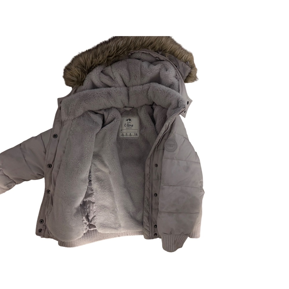 Abercrombie & Fitch Ultra Puffer Coat Faux Fur Hooded Winter Warm Size 7/8